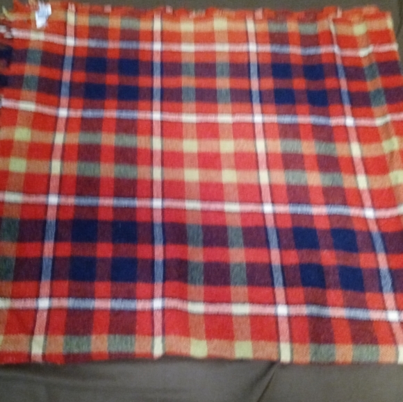 🇺🇸🏤VINTAGE RED PLAID WOOL THROW🏫🍝 - Picture 7 of 12